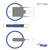 Akyga AKY1086 CR2032 PP3A lithiumbatterij 3 V 210 mAh met 3 pinnen, 4 mm rastermaat (THT)
