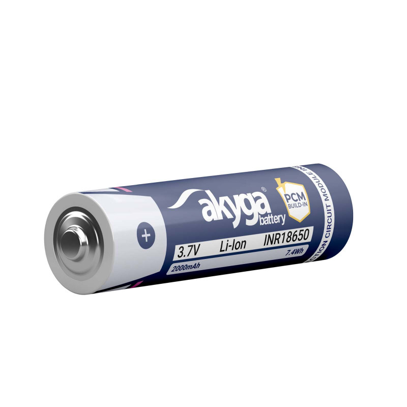 Akyga AKY2457 INR18650-20M Li-Ion-18650-accu 3,7 V 2000 mAh met PCM-beveiliging
