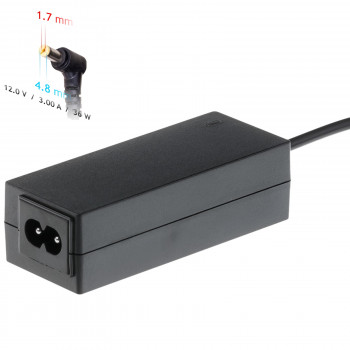 Akyga AK-ND-49 notebookvoeding 12 V / 3,0 A, 36 W, 4,8 x 1,7 mm, 1,2 m, voor ASUS