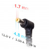 Akyga AK-ND-49 notebookvoeding 12 V / 3,0 A, 36 W, 4,8 x 1,7 mm, 1,2 m, voor ASUS