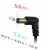 Akyga AK-ND-46 notebookvoeding 18,5 V / 6,5 A, 120 W, 7,4 x 5,0 mm + pin, 1,2 m, voor HP