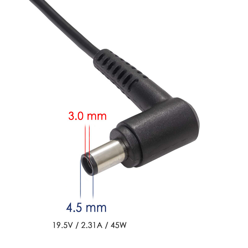 Akyga AK-ND-68 notebookvoeding 19,5 V / 2,31 A, 45 W, 4,5 x 3,0 mm + pin, 1,2 m, voor Dell