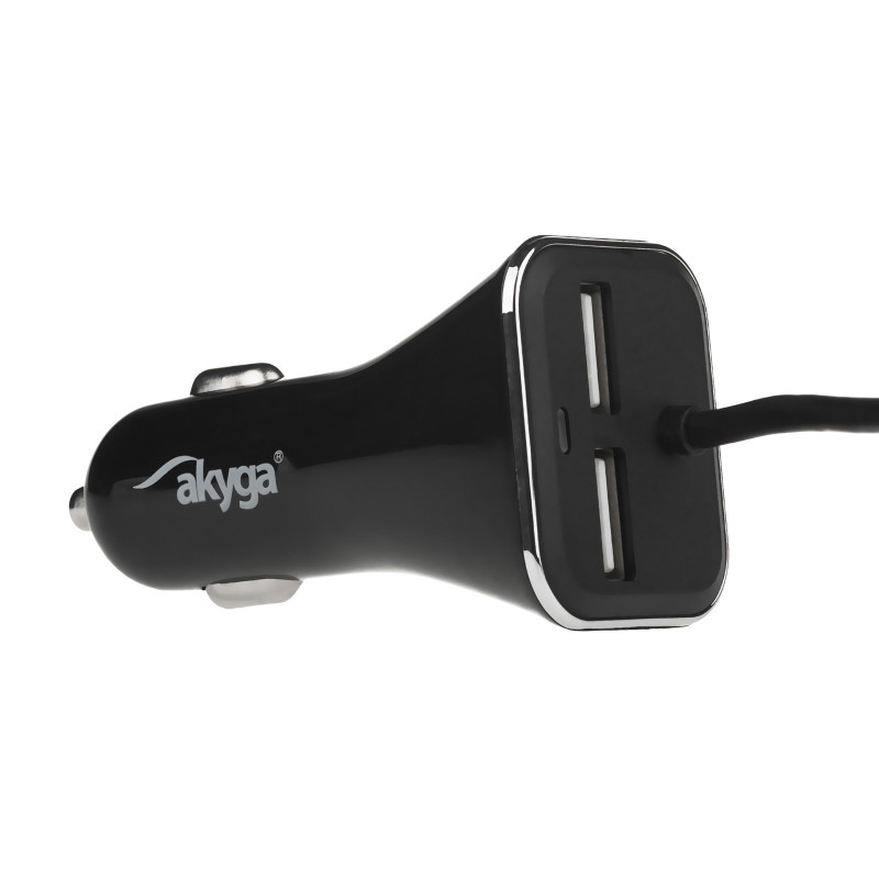 Autolader 12/24V Akyga AK-CH-10 45W 4x USB-A 5V / 9A modulair zwart