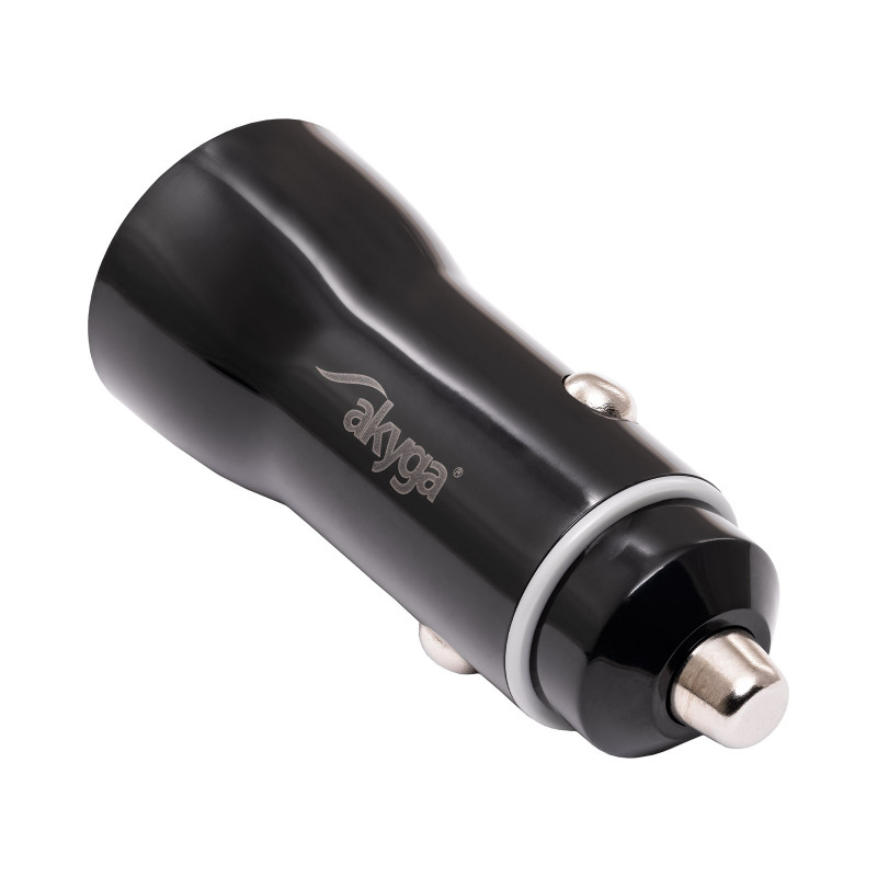 Autolader 12/24V Akyga AK-CH-16 36W USB-A + USB-C PD Quick Charge 3.0 5-12V / 1,5-3A zwart