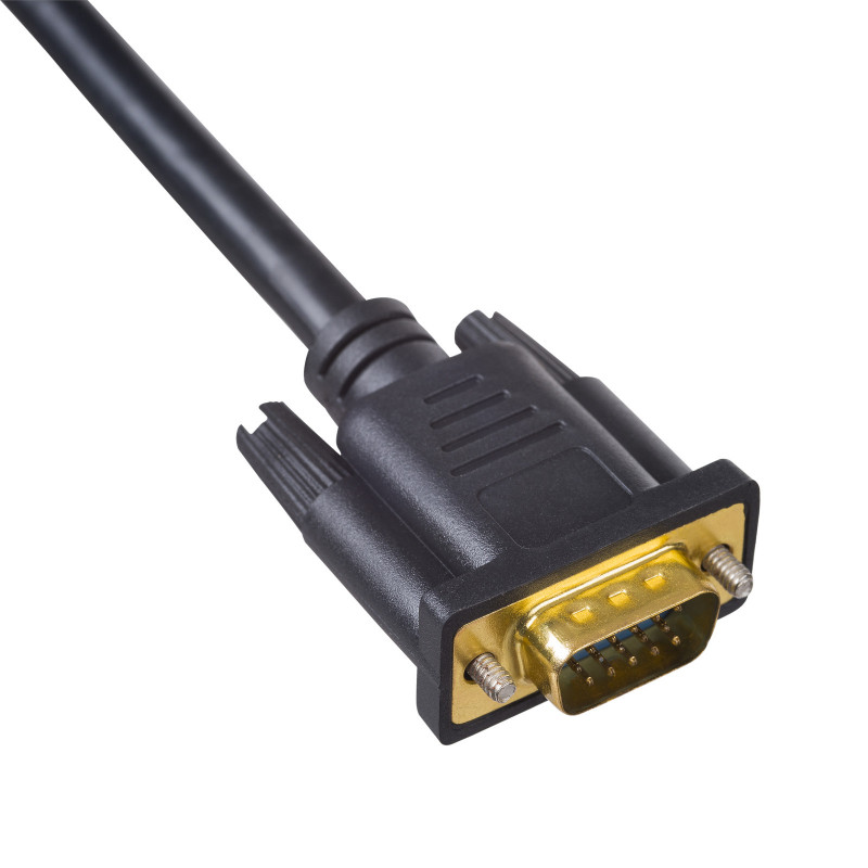 Akyga AK-AV-03 kabel DVI-I 24+5 stekker naar VGA stekker met ferrietfilter, 1,8 m, zwart