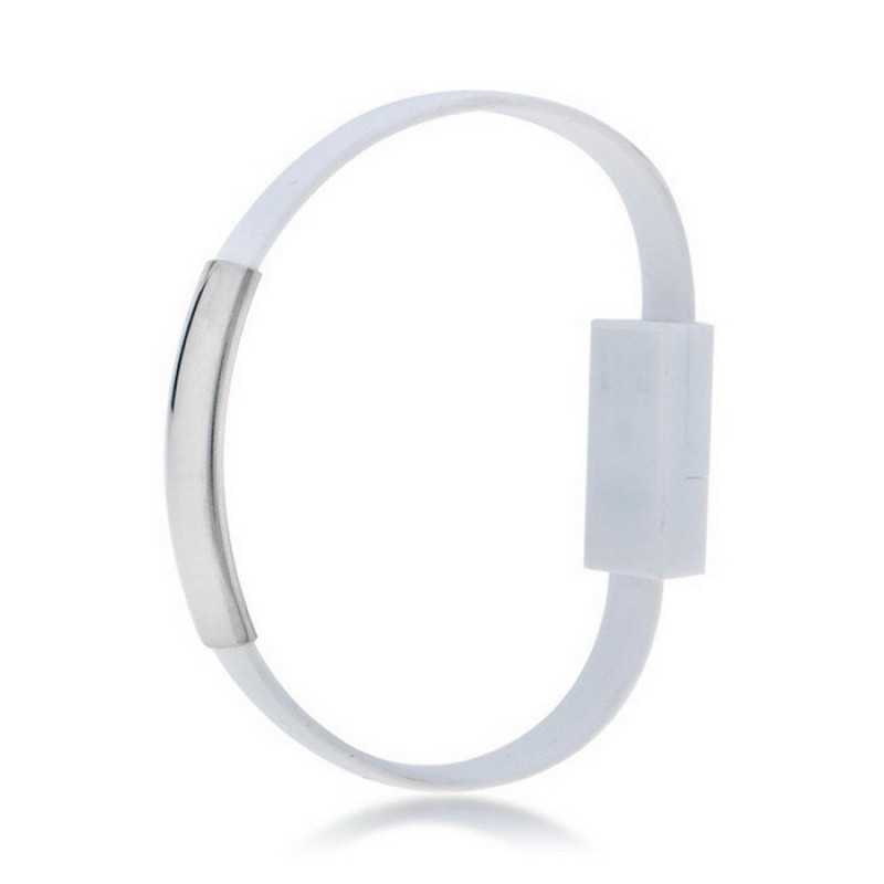 Akyga AK-AD-47 polsband-USB-kabel, USB-C (m) / USB-A, USB 2.0, 23 cm, wit