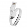 Akyga AK-AD-47 polsband-USB-kabel, USB-C (m) / USB-A, USB 2.0, 23 cm, wit