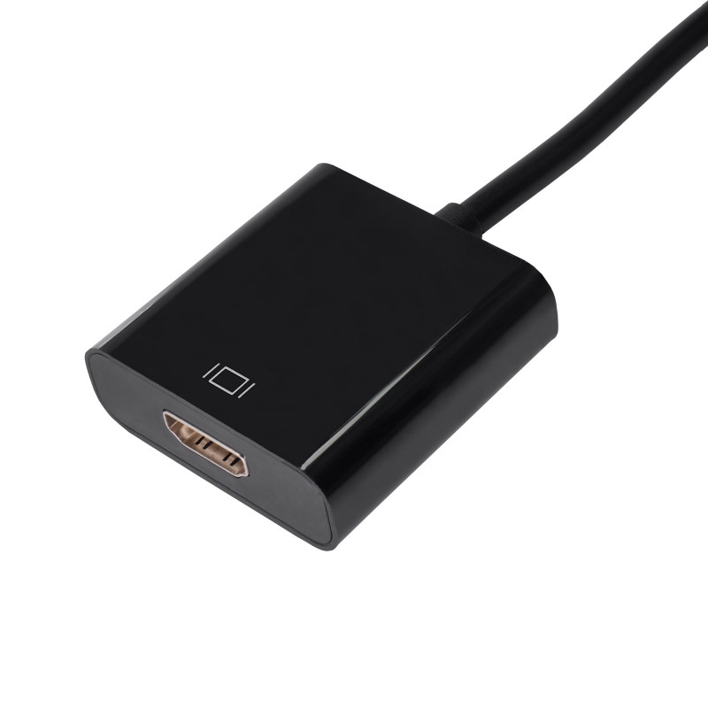 Akyga AK-AD-11 converter-adapter met kabel DisplayPort stekker naar HDMI bus, 15 cm, zwart