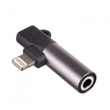 Akyga AK-AD-63 adapter Lightning (m) naar Lightning (v) + 3,5-mm-klinkbus (v), zwart