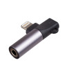 Akyga AK-AD-63 adapter Lightning (m) naar Lightning (v) + 3,5-mm-klinkbus (v), zwart