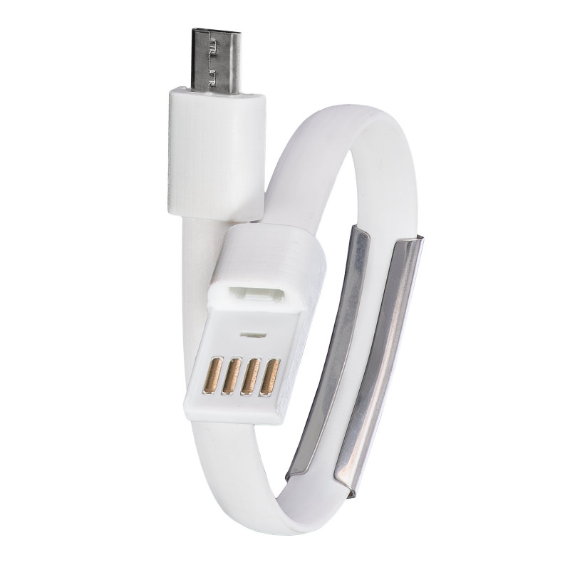 Akyga AK-AD-34 polsband-USB-kabel, Micro-USB-B (m) / USB-A, USB 2.0, 23 cm, wit