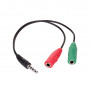 Akyga AK-AV-08 mini-klink (M) naar 2x mini-klink (F) audio-splitterkabel, 15 cm, zwart