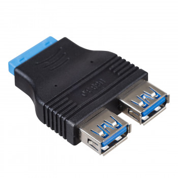 Akyga AK-CA-58 interne USB 3.0 19-pins header (F) naar 2x USB-A 3.0 (F) adapter