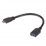 Akyga AK-AD-30 OTG-adapterkabel USB-A 3.0 (bus) naar Micro-USB 3.0 (stekker), 15 cm, zwart