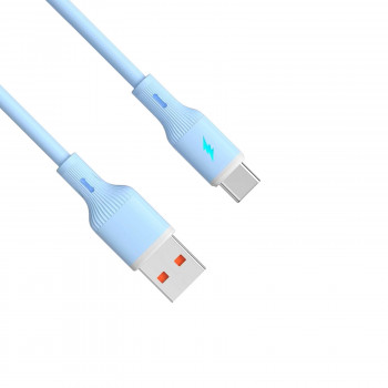 Akyga AK-USB-63 USB-kabel USB-A (m) / USB-C (m), USB 2.0, 18W, 1 m, blauw, silicone