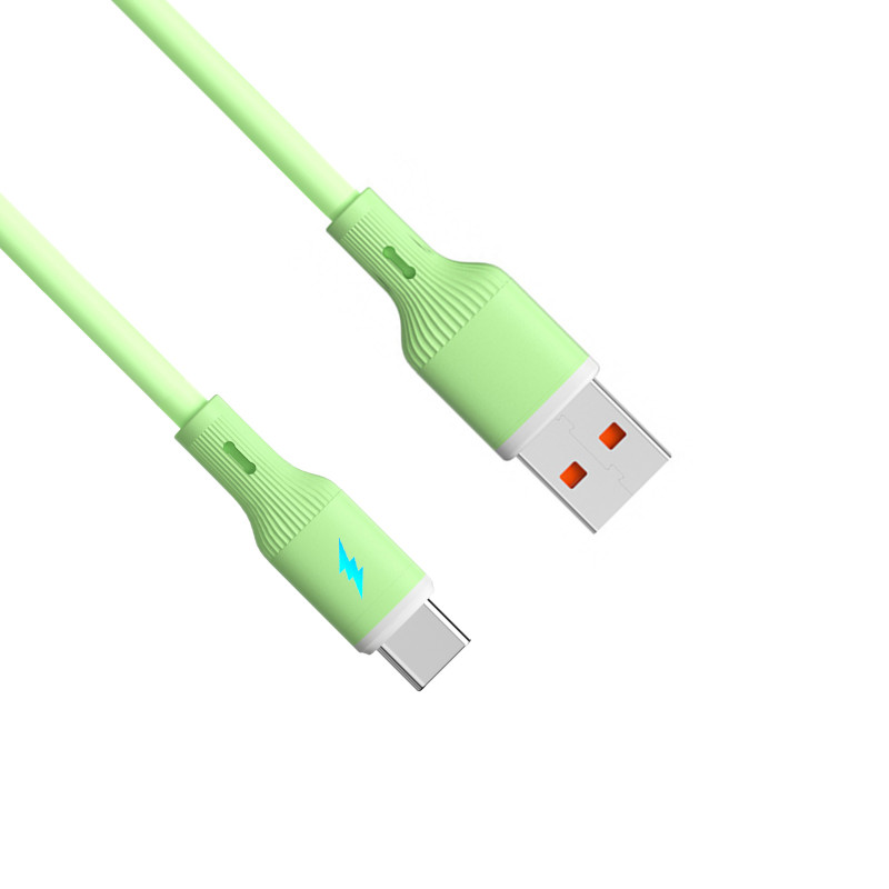 Akyga AK-USB-64 USB-kabel USB-A (m) / USB-C (m), USB 2.0, 18W, 1 m, groen, silicone
