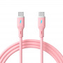 Akyga AK-USB-66 USB-kabel USB-C (m) / USB-C (m), USB 2.0, 60W, 1 m, roze, silicone