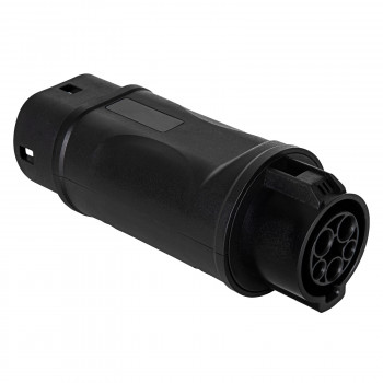 Akyga AK-SC-E09 laadadapter voor elektrische voertuigen Type 1 (J1772) bus naar Type 2 (IEC 62196-2) stekker, 1-fase, 32 A, zwart