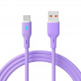 Akyga AK-USB-65 USB-kabel USB-A (m) / USB-C (m), USB 2.0, 18W, 1 m, paars, silicone