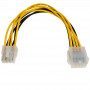 Akyga AK-CA-08 EPS 8-pins (4+4) stroomverlengkabel, 8-pins (F) naar 8-pins (M), 20 cm