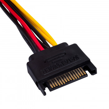 Akyga AK-CA-11 SATA-stroomvoorziening (M) naar Molex (F) adapterkabel, 15 cm