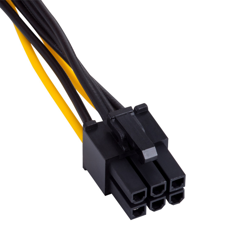 Akyga AK-CA-30 SATA-stroomvoorziening (M) naar PCIe 6-pins (F) adapterkabel, 15 cm