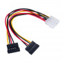 Akyga AK-CA-16 Molex (M) naar 2x SATA-stroomvoorziening (F) splitterkabel, 15 cm