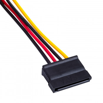 Akyga AK-CA-16 Molex (M) naar 2x SATA-stroomvoorziening (F) splitterkabel, 15 cm