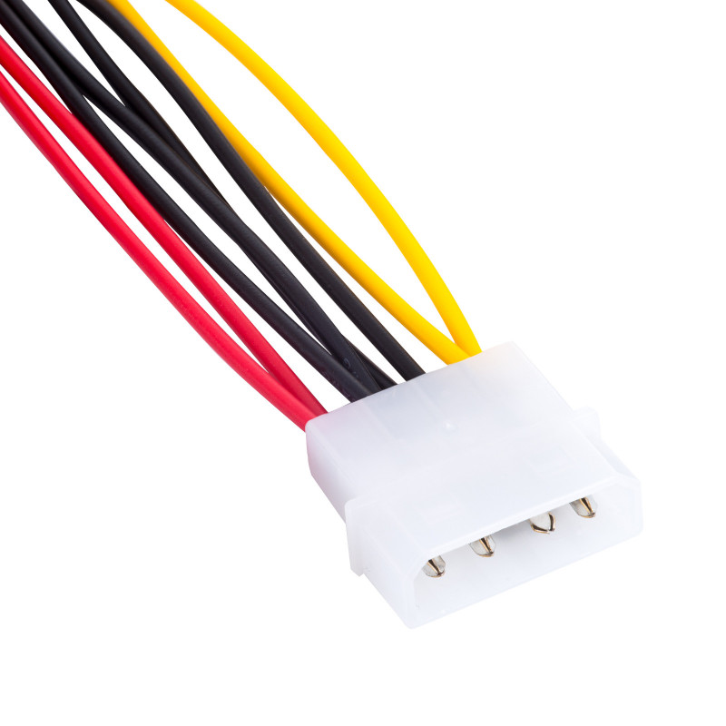 Akyga AK-CA-16 Molex (M) naar 2x SATA-stroomvoorziening (F) splitterkabel, 15 cm