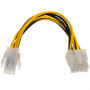 Akyga AK-CA-10 ATX P4 4-pins (M) naar EPS 8-pins (F) stroomadapterkabel, 15 cm