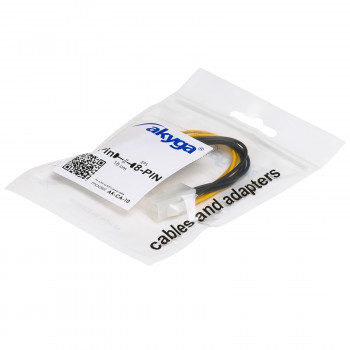Akyga AK-CA-10 ATX P4 4-pins (M) naar EPS 8-pins (F) stroomadapterkabel, 15 cm