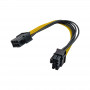 Akyga AK-CA-07 PCIe 6-pins (M) naar PCIe 8-pins (6+2) (F) stroomadapterkabel, 20 cm