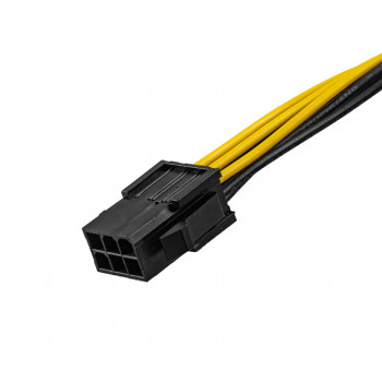 Akyga AK-CA-07 PCIe 6-pins (M) naar PCIe 8-pins (6+2) (F) stroomadapterkabel, 20 cm