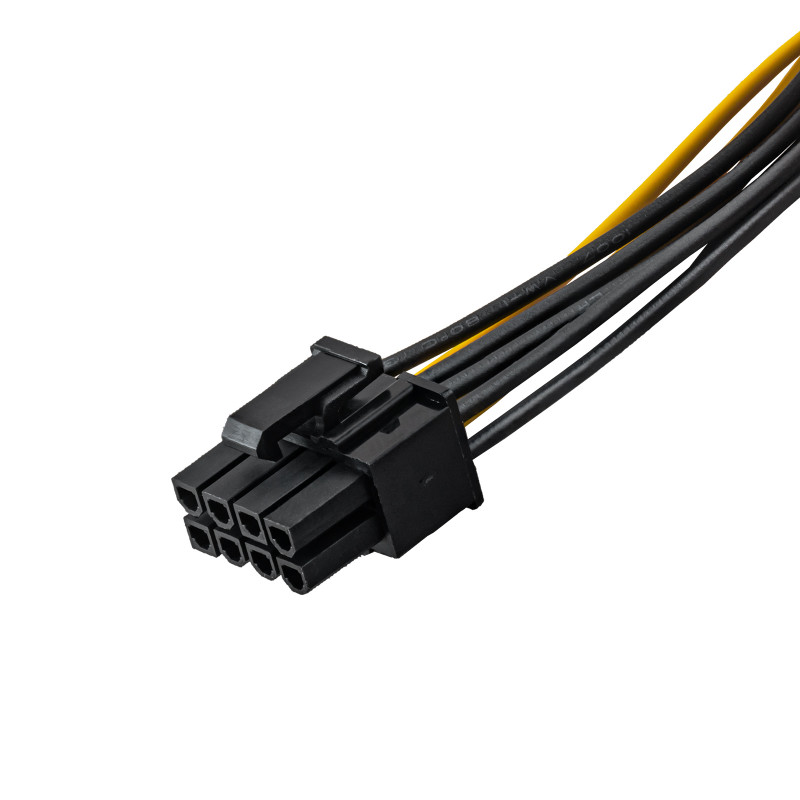 Akyga AK-CA-07 PCIe 6-pins (M) naar PCIe 8-pins (6+2) (F) stroomadapterkabel, 20 cm