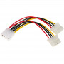 Akyga AK-CA-15 Molex (M) naar 2x Molex (F) stroomverdeelkabel, 15 cm