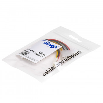 Akyga AK-CA-14 Molex (M) naar Molex (F) + Mini Molex (F) stroomverdeelkabel, 15 cm