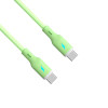 Akyga AK-USB-69 USB-kabel USB-C (m) / USB-C (m), USB 2.0, 60W, 1 m, groen, silicone