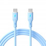 Akyga AK-USB-68 USB-kabel USB-C (m) / USB-C (m), USB 2.0, 60W, 1 m, blauw, silicone