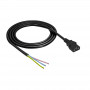 Akyga AK-OT-02A netkabel IEC C13 naar open uiteinde, CCA 3 x 0,5 mm², 1,5 m, zwart