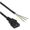 Akyga AK-OT-02A netkabel IEC C13 naar open uiteinde, CCA 3 x 0,5 mm², 1,5 m, zwart