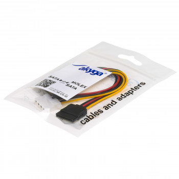 Akyga AK-CA-32 stroomverdeelkabel SATA (stekker) naar SATA (bus) + Molex (bus), 2x 15 cm