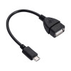 Akyga AK-AD-09 Micro USB-B (M) naar USB-A (F) OTG-adapterkabel, 15 cm, zwart
