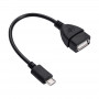 Akyga AK-AD-09 Micro USB-B (M) naar USB-A (F) OTG-adapterkabel, 15 cm, zwart