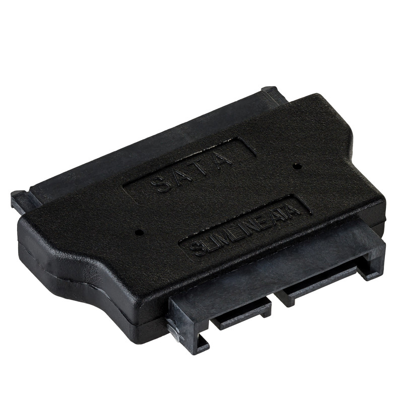 Akyga AK-CA-53 Slim-SATA (stekker) naar SATA 22-pins (bus) adapter, zwart