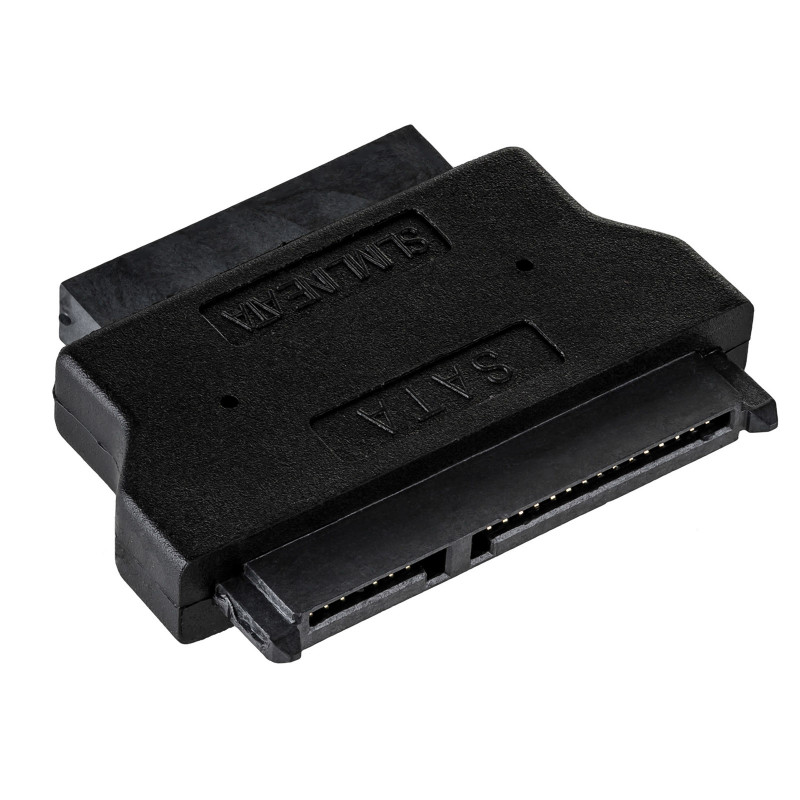 Akyga AK-CA-53 Slim-SATA (stekker) naar SATA 22-pins (bus) adapter, zwart