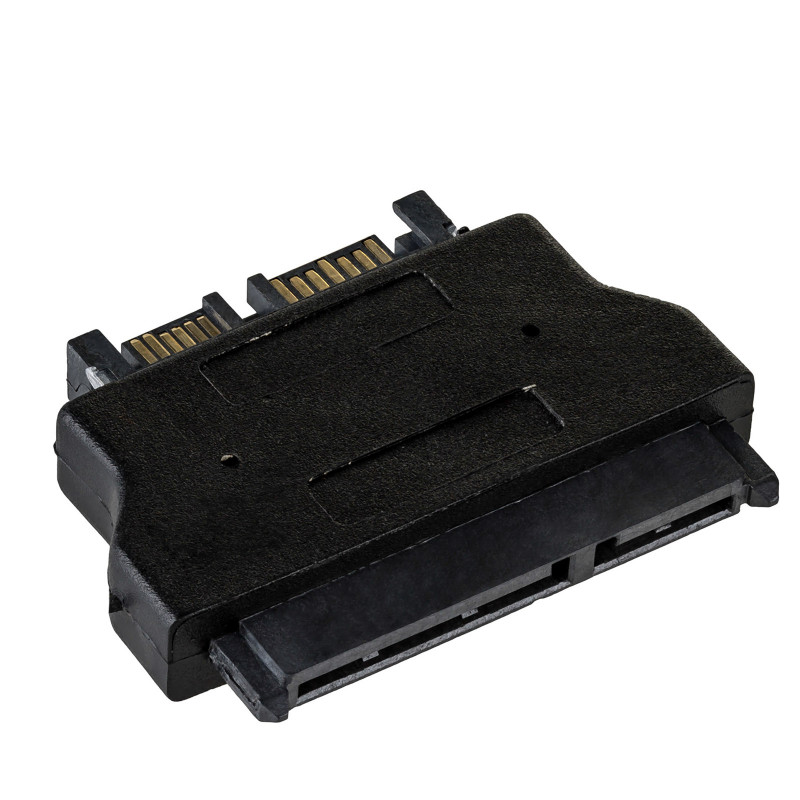 Akyga AK-CA-53 Slim-SATA (stekker) naar SATA 22-pins (bus) adapter, zwart