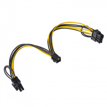 Akyga AK-CA-55 grafische-kaart-stroomverdeler PCI-E 6-pins (bus) naar 2x PCI-E 6+2-pins (stekker), 2x 15 cm