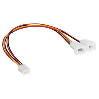 Akyga AK-CA-52 ventilator-Y-kabel 3-pins (bus) naar 2x 3-pins (stekker), 2x 15 cm
