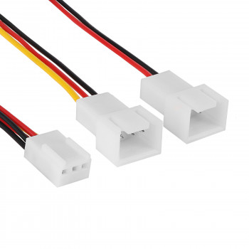 Akyga AK-CA-52 ventilator-Y-kabel 3-pins (bus) naar 2x 3-pins (stekker), 2x 15 cm