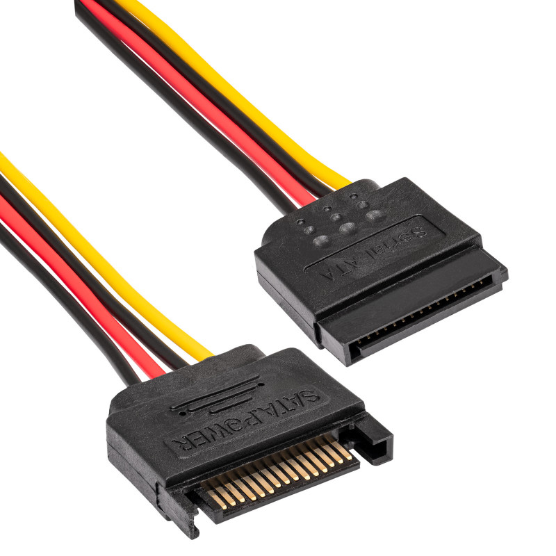 Akyga AK-CA-41 SATA-stroomverdeelkabel, SATA (stekker) naar 3x SATA (bus), 3x 15 cm